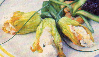 Fiori di zucca ai gamberetti