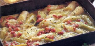 Porri con prosciutto
