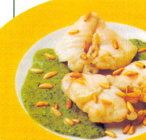 Rana pescatrice al pesto