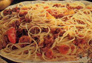 Spaghetti prosciutto e ortaggi