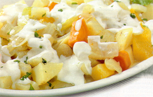 Verdure in crema di yogurt